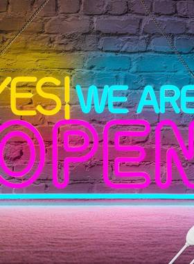 工厂跨境BAR OPEN霓虹灯发光字 电商货源USB酒吧造型霓虹灯牌