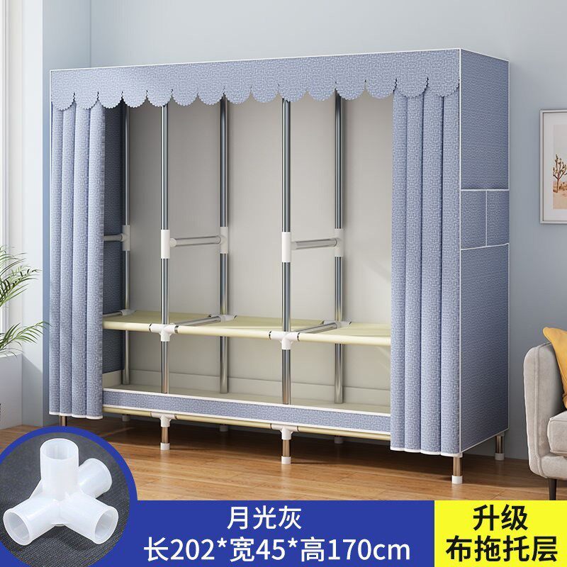 简易衣柜家用卧室布衣柜出租房屋结实耐用经济型衣橱单人小型柜子
