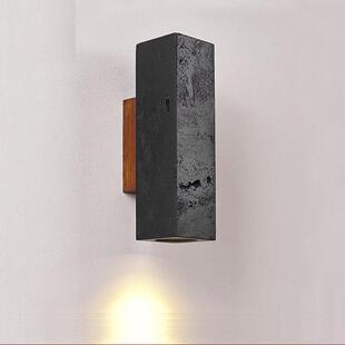 日式创意黄洞石黑洞石壁灯北欧卧室床头壁灯简约现代过道玄关壁灯