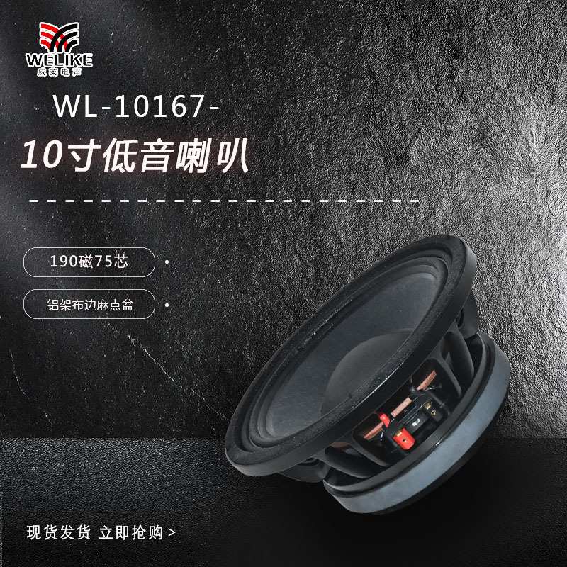 10寸铝架190磁75芯大功率超重低音低汽车低音炮 car subwoofer