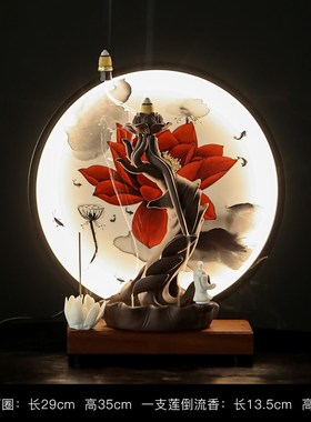 禅意摆件倒流香炉家用室内v檀香熏炉桌面客厅玄关装饰创意家居陶