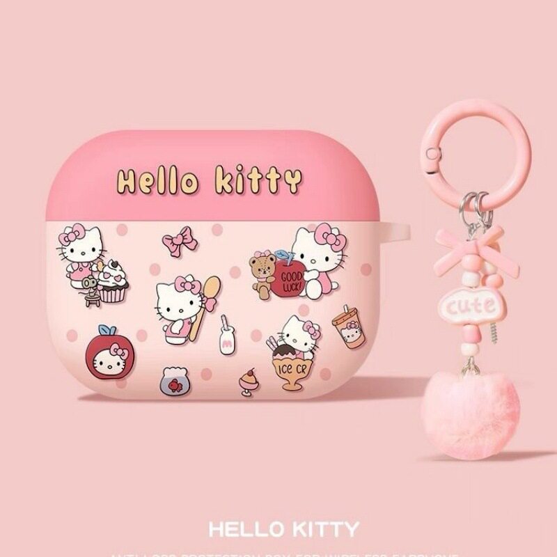 适用airpods 4保护套苹果耳机1/2/3代可爱款airpods pro3防摔耳机套hellokitty耳机壳airpods pro1/2代保护壳