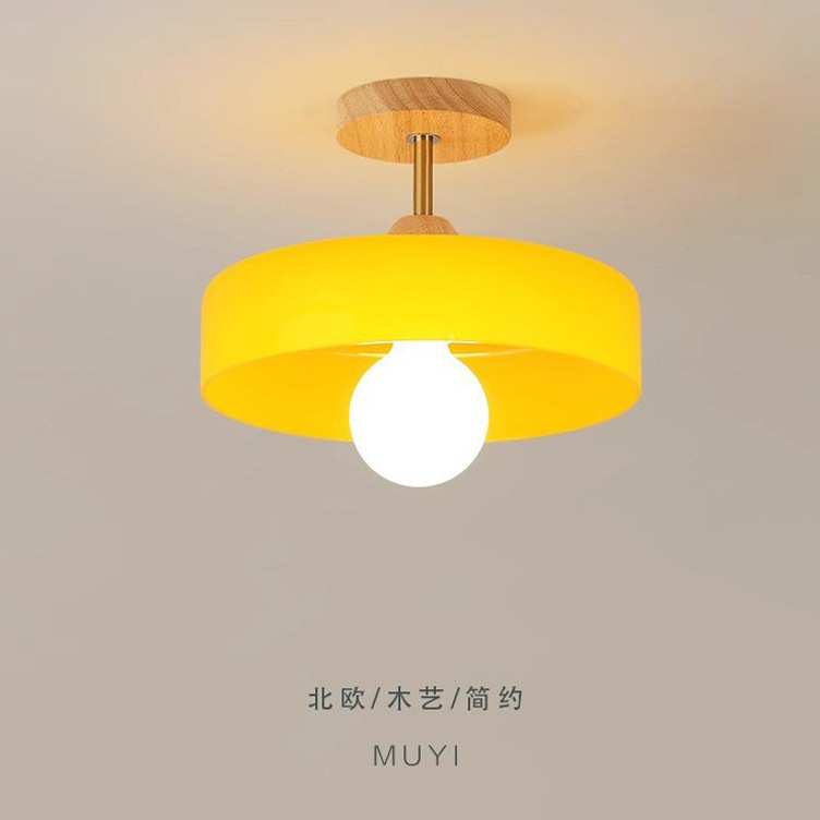 日式简约包豪斯玻璃吸顶灯北欧创意走廊阳台灯玄关衣帽间玄关灯具