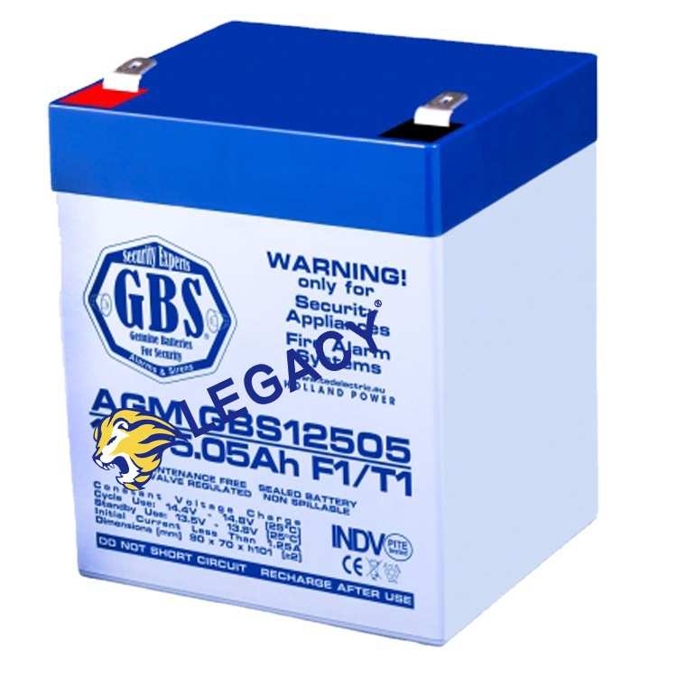 荷兰TED蓄电池 AGM GBS12505F1 12V 5.05Ah F1 端子 康复设备电池