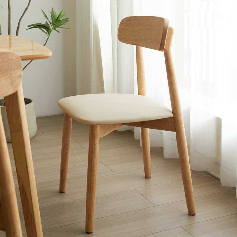 实木椅子餐椅家用现代原木风软包靠背椅餐厅酒店简约高级感餐桌椅