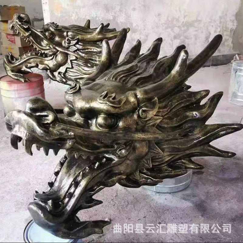 定做玻璃钢龙头供应雕塑厂家大型室内外装修龙盘柱景观雕塑摆件