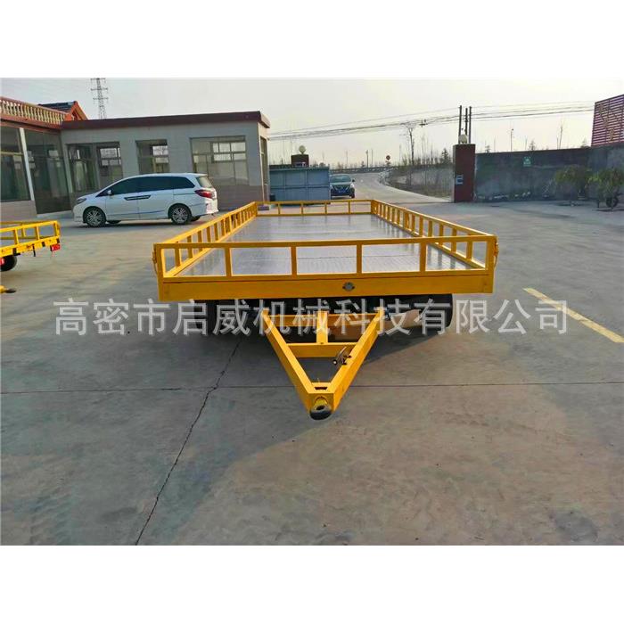 厂家供应8吨平板拖车围栏拖车叉车牵引拖车货物转运车