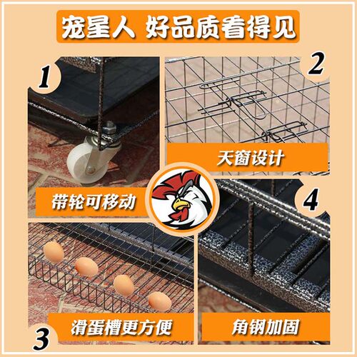 鸡笼子家用养鸡笼大号特大号自动清粪折叠养殖笼鸡舍铁丝网鸭狗笼