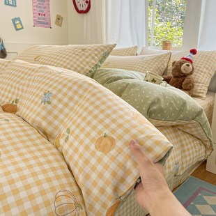 新款十个勤天四件套全棉纯棉卡通被套床上用品儿童可爱三件式床组