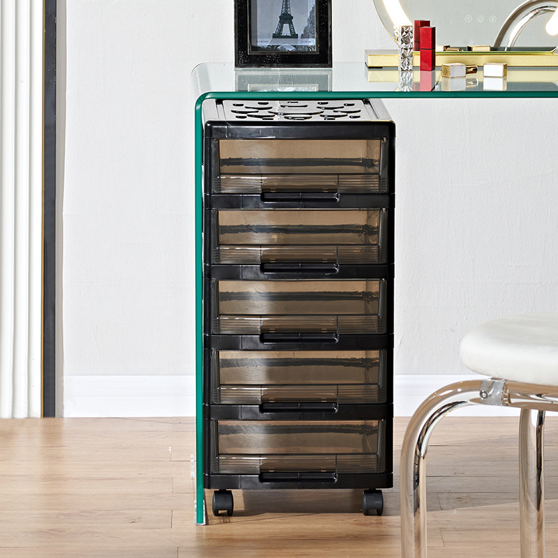 卧室床头办公桌下客厅塑料窄缝夹缝储物柜收纳柜抽屉式置物架多层