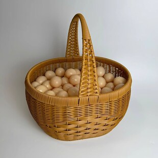 水果篮手提藤f编织礼品篮买菜购物野餐采摘果蔬菜大号编织收纳篮