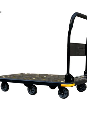 加厚超大号6轮平板车搬运车静音拉货手推车黑色载重王折叠手拉车