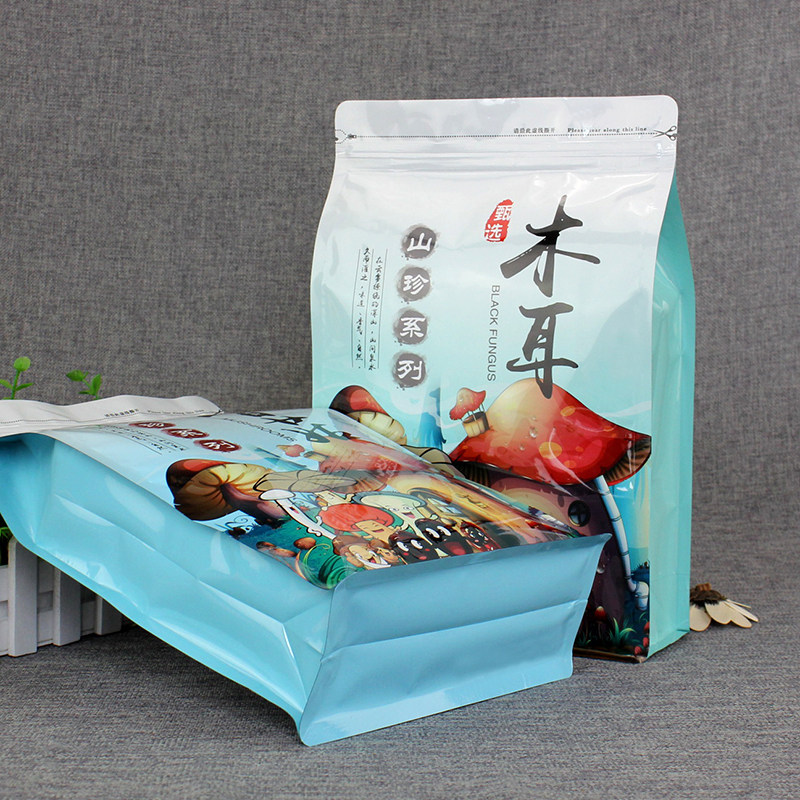 木耳香菇包装袋自封500g干货平菇蘑菇密封袋八边食品分装袋子定制