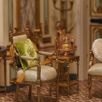 微观臻慕 奥古斯特s单人扶手椅子材料包迷你微缩模型