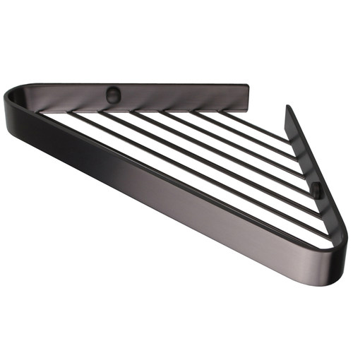 枪灰浴室三角架 大容量壁龛置物架304不锈钢 卫生间全铜三角篮