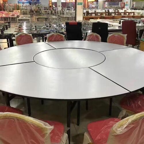 。酒店折叠大圆桌面10人15人2A0人家用酒店饭店餐厅折叠耐用圆桌