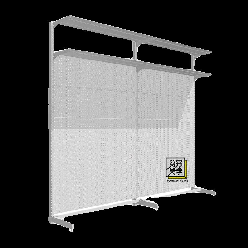 贫穷美学 洞洞板电竞桌台式电脑桌书桌书架桌搭白色金属主机架子