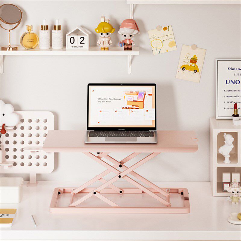 女生专用b小型站立式电脑升降桌办公桌面工作台笔记本增高折叠支