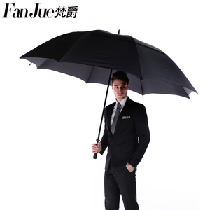 梵爵男士雨伞长柄双层抗风暴迎宾双人女三人超大号加固商务广告伞