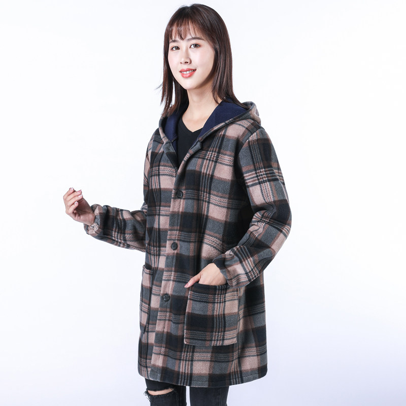 剪毛绒罩衣成人长袖加绒加厚护衣时尚工作服厨房围裙女反穿衣秋冬