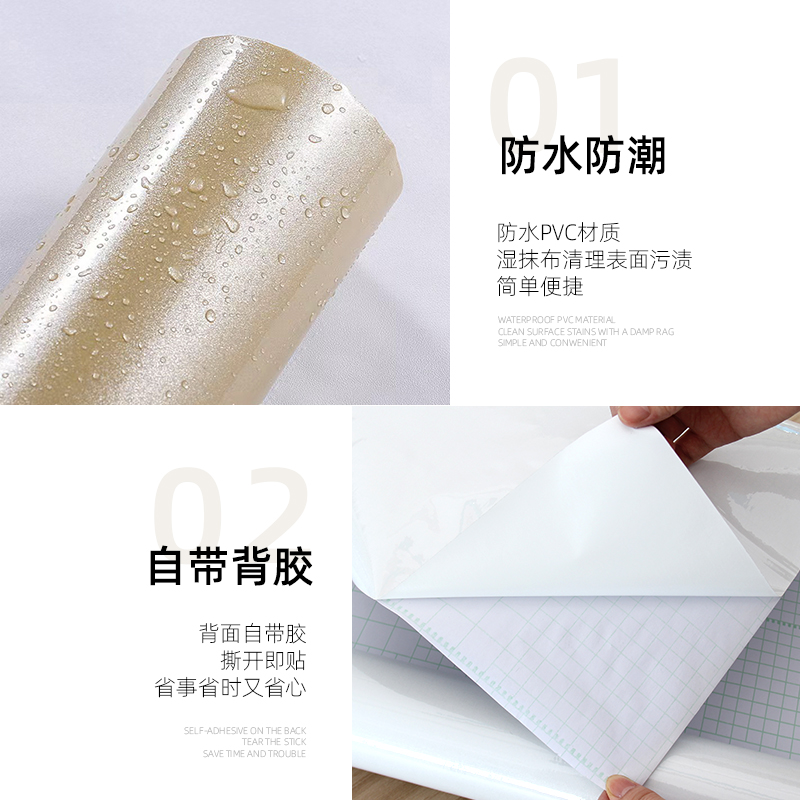 橱柜翻新贴纸厨房防油污贴纸柜门面板改色贴膜P烤漆防水家具翻新