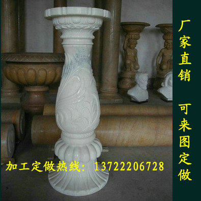 汉白玉花瓶柱 石柱子 石雕栏杆 花台柱 J阳台柱护栏 大理石小柱子