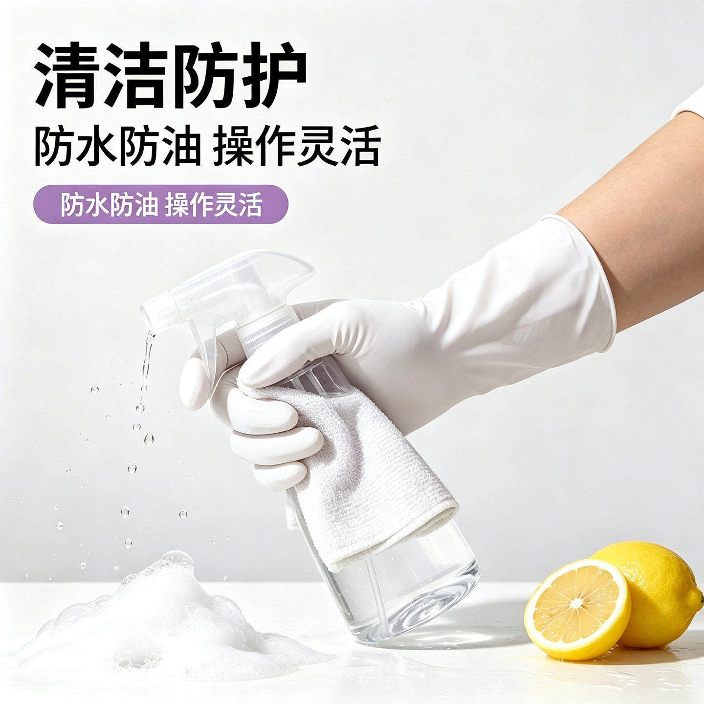 丁腈洗碗家务手套高弹防水