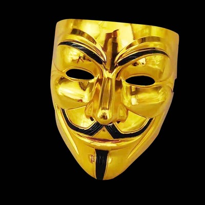 黑客面具万圣节cos服v字仇杀队成人暗黑恐怖微笑派对全脸小丑脸罩