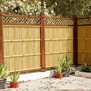 别墅庭院日式 竹篱笆木栅栏围栏花园户外J屏风小院防腐护栏室外隔