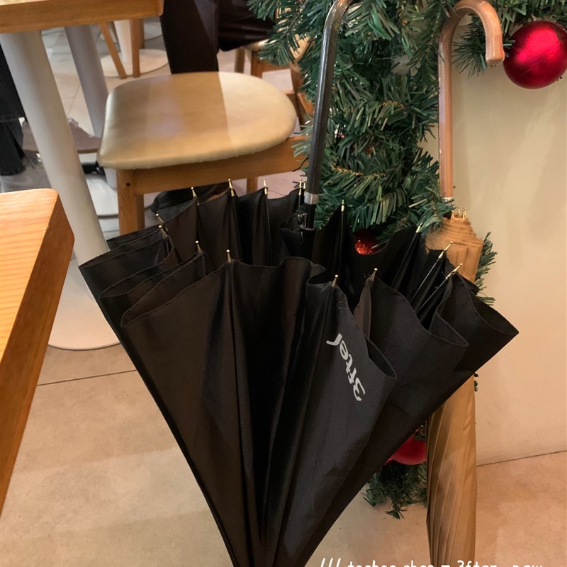 偏爱黑色系的男友伞~3fter自D制超结实细直柄抗风挡雨长柄雨伞