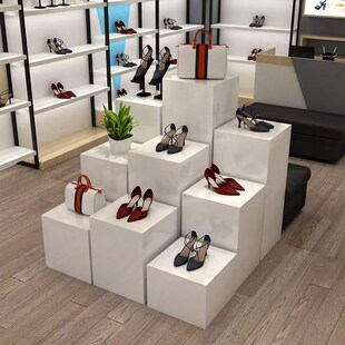 地台展示台橱窗长l方形木制烤漆模特白色木制烤漆展台展会陈列地