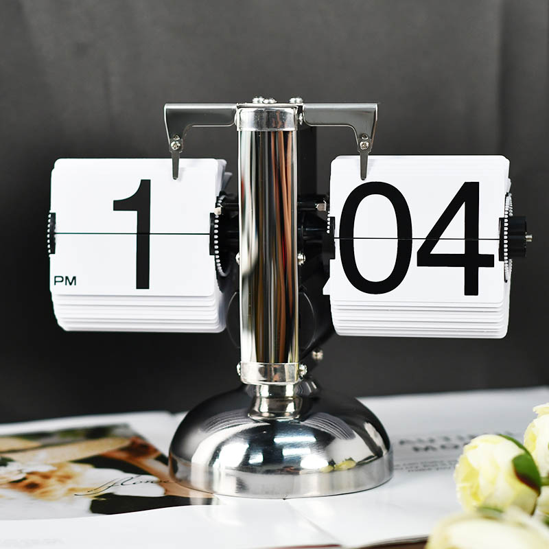 Crystael Nord桌面翻页钟客厅时钟翻牌钟数字座钟书房办公室台钟