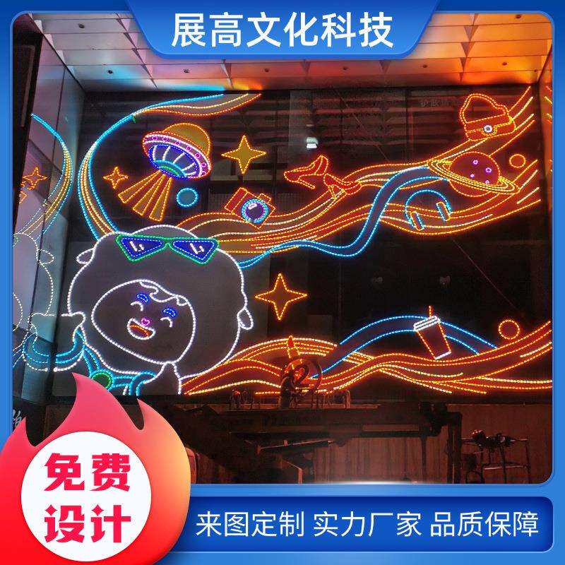 墙体背胶灯饰画幕墙LED装饰画商超广场外墙主题装饰灯带透光超亮