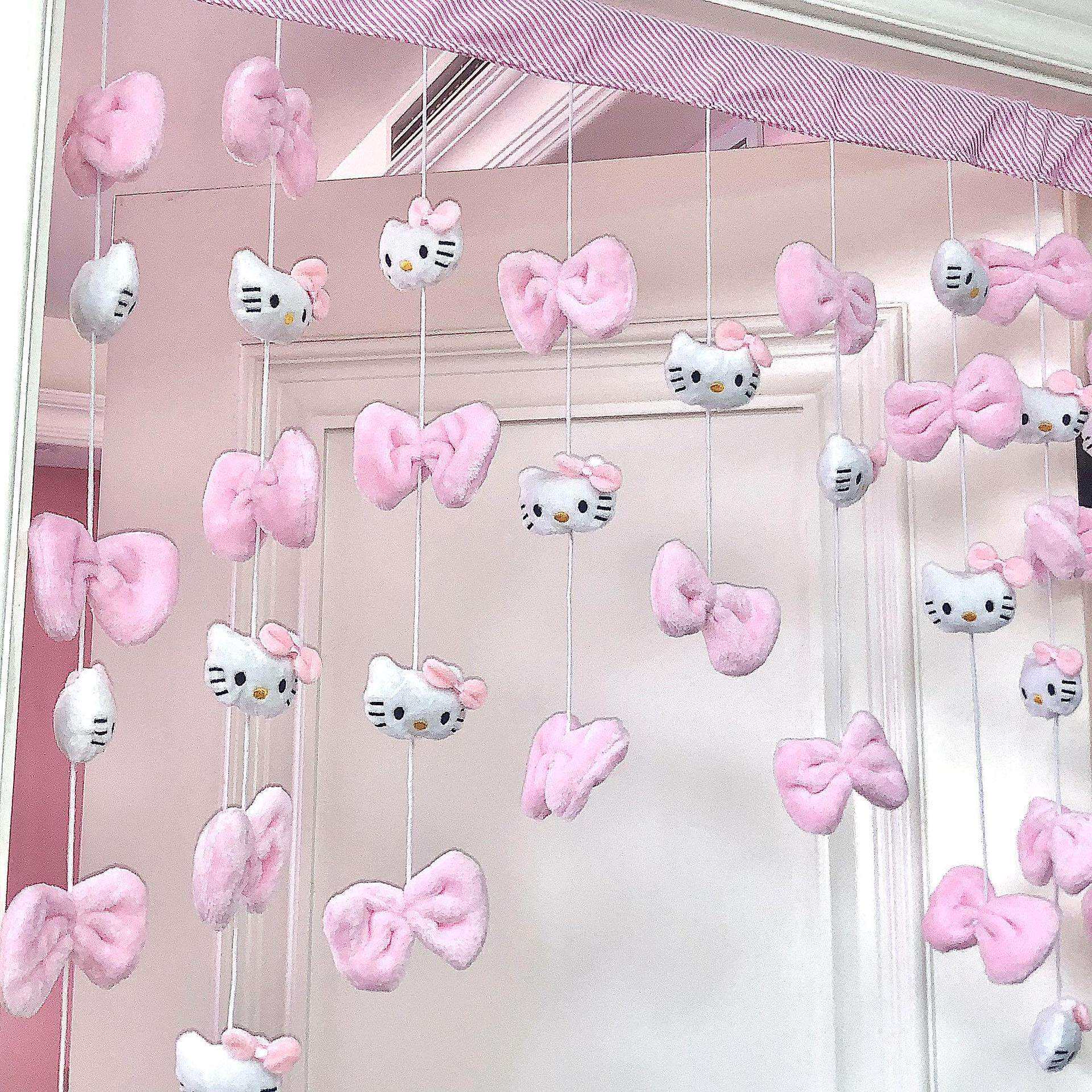 学生少女打卡门帘珠帘隔断帘家用布帘免打孔魔术贴网红帘装饰贴