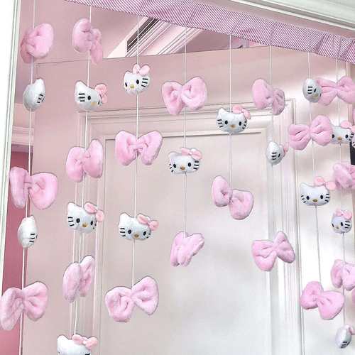 学生少女打卡门帘珠帘隔断帘家用布帘免打孔魔术贴网红帘装饰贴