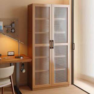 家用书柜落地防尘摆件置物架书房书架客厅简易多层带门储物收纳柜