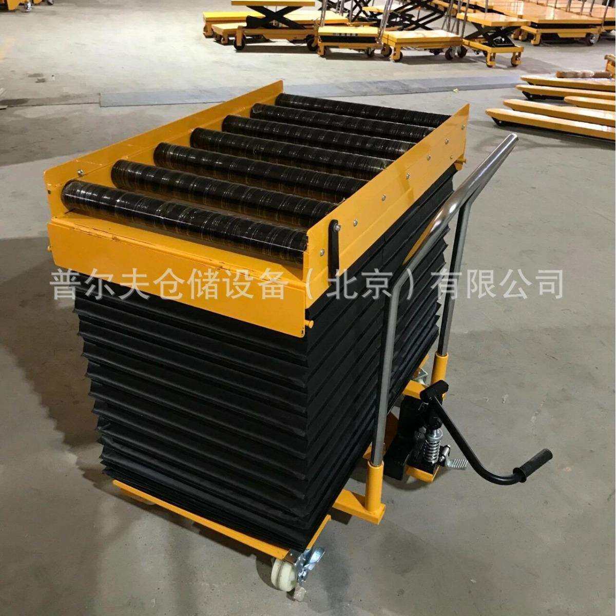 非标可定手动电动剪叉液压升降平台车滚筒滚珠辊筒挡边转盘升降机
