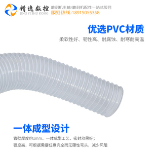 雕刻机配件100mm直径PVC木工主轴电机吸尘管木材除尘排屑波纹管头