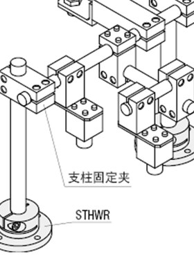 对边法兰型导向轴支座STHWCB STHWC10 12 16 20 25 30 35 40 50