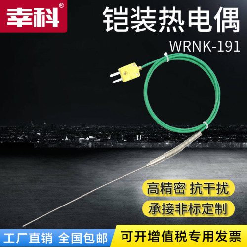 耐高温K型铠装热电偶WRNK191可弯曲温度探头高温1100炉温热电偶