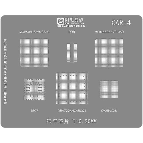 汽车芯片植锡网DRA722AHGABCQ1/T507/CV25AX26锡膏植球钢网CAR4