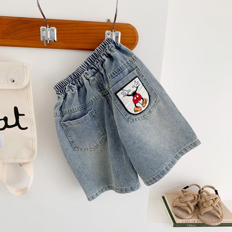 2024夏装男童牛仔短裤洋气女小童卡通五分裤儿童宽松帅气中裤百搭,童装/婴儿装/亲子装,裤子,淘宝优惠券,粉丝福利购,淘宝优惠卷