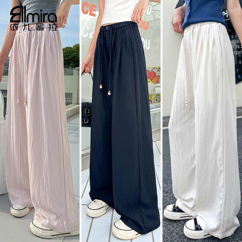 9228女童长裤空气皱皱裤褶皱直筒裤夏装薄儿童阔腿裤宽松洋气大童