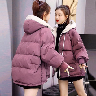 丝棉服女短版棉袄2023冬季新款韩版宽松学生面包服棉衣外套女款