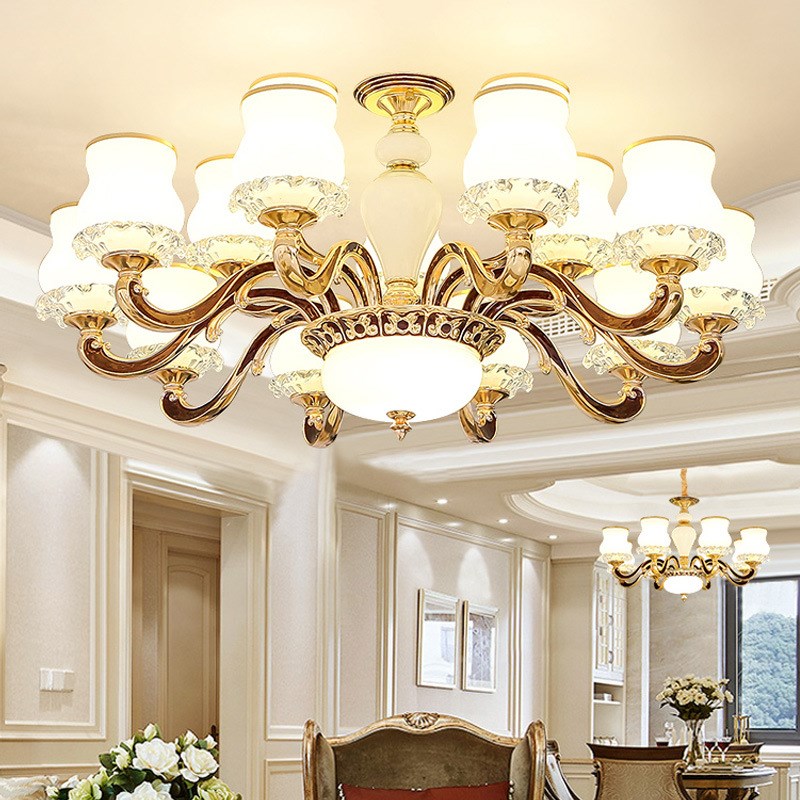 欧式客厅吊灯2023年新款现代简约大气家用吸吊防虫顶灯大厅餐厅灯