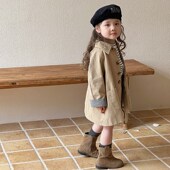 儿童秋装 中长洋气韩版 女宝宝宽松上衣 2024新款 女童风衣外套春秋款