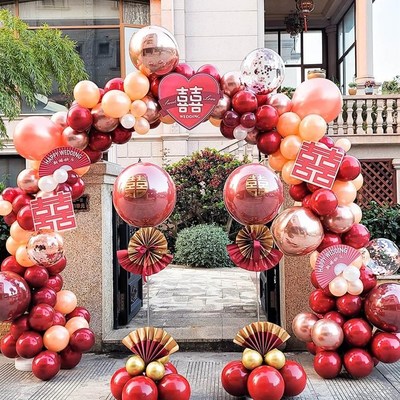 大门口装饰结婚拱门气球支架婚庆场景布置酒店开业生日婚房婚礼用