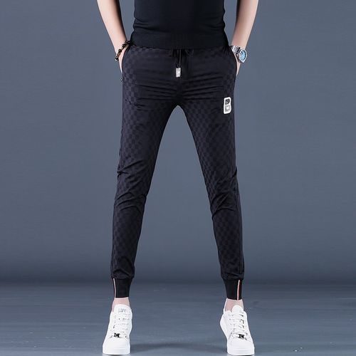 百搭休闲裤男士春夏季高品质修身潮牌时尚束脚裤弹力薄款运动裤子