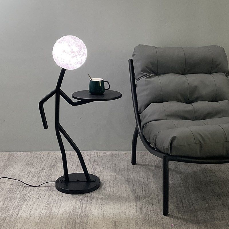 沙发边几小桌子茶几托盘置物架简约客厅卧室床头圆球全光谱落地灯