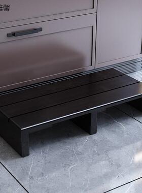 黑色实木脚踏台阶阳台n增高垫脚凳浴室卫生间防滑木板脚踏凳0477